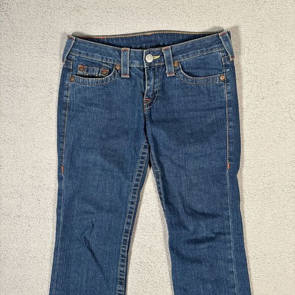 True Religion Johnny Jeans Women’s Size 29 Fit 32x31 Low Rise Straight Leg Jeans - Picture 2 of 14